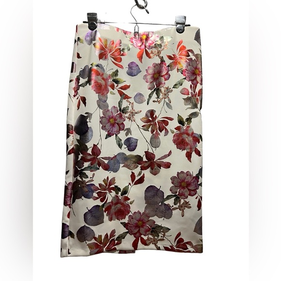 EC ECI METALIC FLORAL PENSIL SKIRT In Excellent used condition.no flaws - Picture 3 of 8